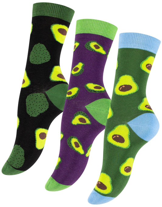 Avocado Socken -  Bunt - 3 Paar