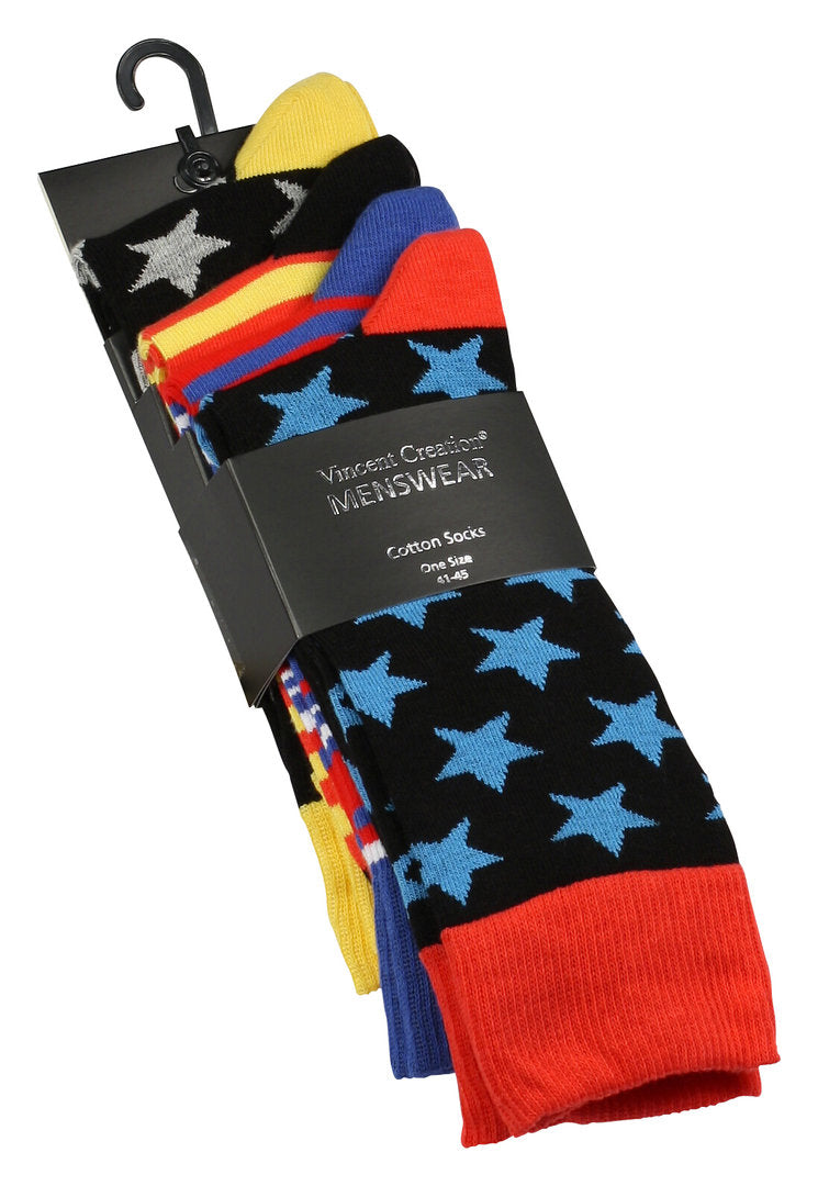 VC - Bunte Business Socken "Stars and Stripes" 4 Paar