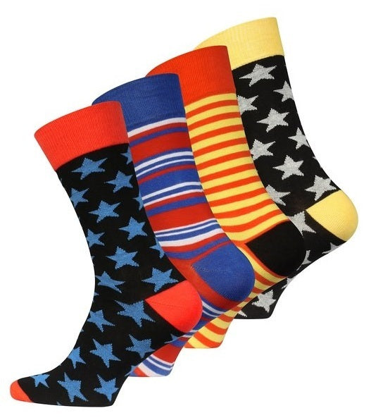 VC - Bunte Business Socken "Stars and Stripes" 4 Paar