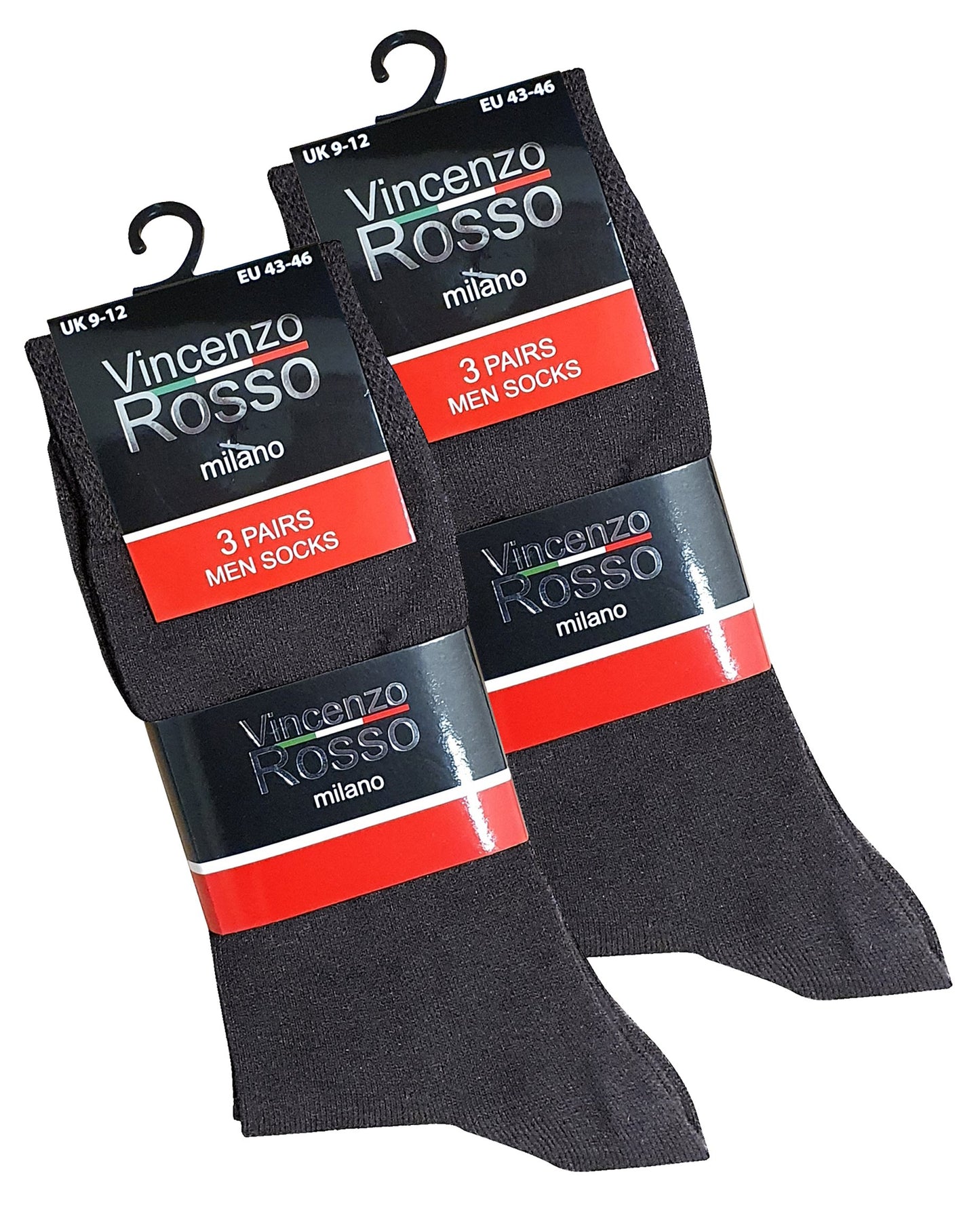 Vencenzo Rosso Business Socken mit Komfortnaht 3 | 6 | 9 Paar